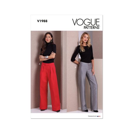 VOGUE PATTERNS V1988H5 Pantalon pour femme Taille 34-38-40-42