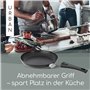 Scanpan Urban Sauteuse 28 cm bord haut et poignée amovible | Poêle haute pour induction, vitrocéramique et gaz | Revêtement anti