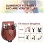 Gexgune Chasse Catapulte Cui, Marron Slingshot Ammo Balles Sac Pouch Case pour Forte Catapulte De Pêche Puissante(Munitions et L