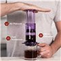 AeroPress Cafetière Clear Violette – Méthode 3 en 1 combinant cafetière à piston et espresso – Café corsé sans amertume – Petite
