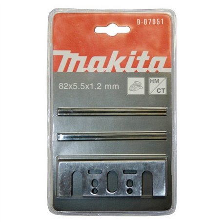 MAKITA D-07951 - Conjunto de 2 mini-cuchillas + cuchillas HM + placas de 82 mm para cepillos 1100 1923b kp0800 kp0810/c