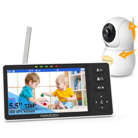 HelloBaby Moniteur pour bébé avec écran divisé de 5