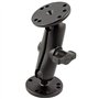 RAM Mount Double Socket Arm W/ 2 2.5" Round Bases