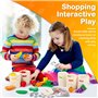 SEMKOTREE Dinette Enfant, Accessoire Cuisine Enfant Aliment Cuisine Fruits et Legumes Jouet en Bois, Jeu D'imitation Marchande E