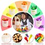 SEMKOTREE Dinette Enfant, Accessoire Cuisine Enfant Aliment Cuisine Fruits et Legumes Jouet en Bois, Jeu D'imitation Marchande E