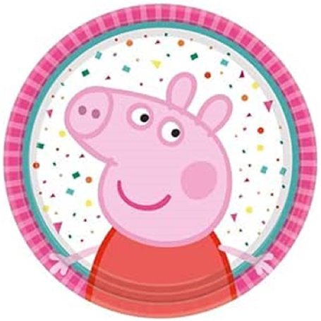 amscan 8 assiettes Peppa Pig de 18 cm