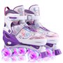 Hikole Patin a Roulette Enfant Fille Garcon Patin à Roulette Ajustable Roller 4 Roues avec Lumineuses Les Patins à roulettes pou