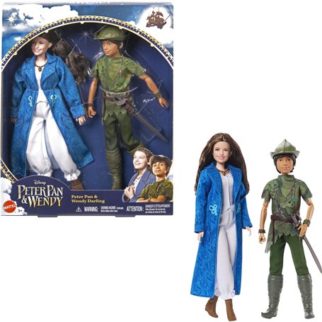 Mattel Disney Wendy et Peter Pan Poupées inspirées du film Disney Peter Pan et Wendy