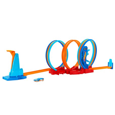 Hot Wheels Coffret Ultra Hots Looping en Folie avec 3 Loopings Et 1 Voiture À L’Échelle 1/64
