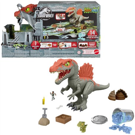 Mattel Jurassic World Spinosaurus Démolisseur de Cage Figurine articulée et jouet à déballer