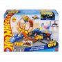 Hot Wheels Coffret Super Poste de Police Hot Wheels City avec véhicule en métal à l’échelle 1/64, Un looping réglable pour Varie
