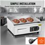 VEVOR Plancha Électrique 2800 W, Plaque à Snacker Commerciale de Table, Plaque de Cuisson en Fer et Inox, Température Réglable 5