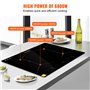 VEVOR Plaque à Induction 4 Feux 6800 W Table de Cuisson Encastrable 61 cm Plaque de Cuisson Électrique en Vitrocéramique Portabl