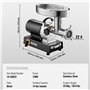 VEVOR Hachoir à Viande Électrique Capacité 6,35 kg/min, Hachoir Électrique Commercial de Comptoir, Poussoir à Saucisses en Acier