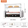 VEVOR Rouleau à hot-dogs, 7 rouleaux, machine à griller les saucisses en acier inoxydable avec double contrôle de température, 1