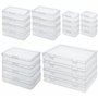 Winter Shore Petites Boites Plastiques Transparentes Rectangulaires en Plastique [Lot de 24] - Boîtes de Rangement avec Couvercl