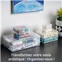 Winter Shore Petites Boites Plastiques Transparentes Rectangulaires en Plastique [Lot de 24] - Boîtes de Rangement avec Couvercl