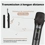 Talomen Microphone sans fil professionnel,système de dual microphone à 2.4 GHz Karaoké Dynamique Rechargeable avec Récepteur,160