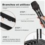 Talomen Microphone sans fil professionnel,système de dual microphone à 2.4 GHz Karaoké Dynamique Rechargeable avec Récepteur,160
