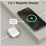 Chargeur Sans Fil Magnétique pour iPhone, Chargeur Rapide MagSafe USB C 15W, Station de Charge Inductive Sans Fil Qi type C Comp
