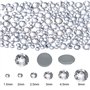 2000 Pièces Hot Fix Strass en Verre Plat Hotfix Gemmes de Cristal Rond 1.5-6 mm (SS4-Ss30) dans la Boîte de Stockage avec Pince 