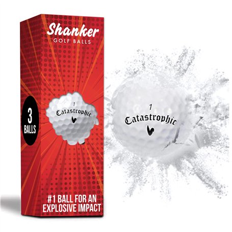 Shanker Golf - Balles de Golf Farce Qui se désintègrent à l'impact - Cadeau de Blague Amusant pour Les golfeurs (Manchon de 3