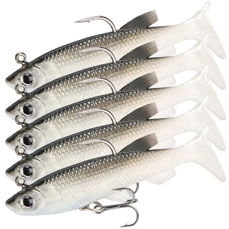 GZGXKJ 5 Pièces Leurre de Peche Black Bass Kit de Peche a la Truite Materiel de Peche au Brochet Ensemble de Leurres de Pêche