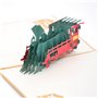 Medigy Carte d'Anniversaire Faite à Main 3D Pop Up Kirigami Creux Train Rétro Pliable Carte Postale de Voeux pour Anniversaire M