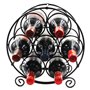 EasyPAG Métal 7 Bouteilles Étagère à Vin Casier à Bouteilles Range Bouteille Porte Bouteille Vin Rangement Bouteille de Vin,Noir