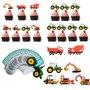 Ohaoduo Lot de 56 décorations pour cupcakes en forme de véhicule de chantier