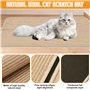XRPRPX Tapis Griffoir pour Chat Antidérapant 59x39 cm, Tapis Sisal Naturel Beige Tapis à Gratter Horizontal Durable Tapis pour C