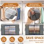 FAMKEEP Lot de 6 Sac de Rangement Vetement, Boite Rangement pour Couette en épais Non Tissé, Organisateurs avec Poignée Renforcé