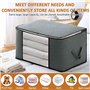 FAMKEEP Lot de 6 Sac de Rangement Vetement, Boite Rangement pour Couette en épais Non Tissé, Organisateurs avec Poignée Renforcé
