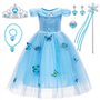 JAMATA Robe de Princesse Elsa pour Filles