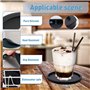 MOOING 12 Pièces Dessous de Verre Silicone Rond, Sous Verre avec Plateau, Dessous de Verre Noirs Antidérapants pour Verre de Biè