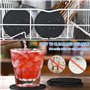 MOOING 12 Pièces Dessous de Verre Silicone Rond, Sous Verre avec Plateau, Dessous de Verre Noirs Antidérapants pour Verre de Biè