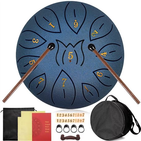 Purpledi Steel Tongue Drum à 6 Pouces 11 Tons C Key Percussion Steel Drum Kit
