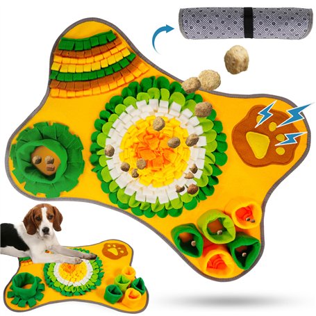 POWZOO Tapis de Fouille Chien-Tapis éducateurs Lavable à renifler-Alimentation Lente-Jouet Intelligent pour Chien-Stress Release