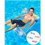 Lot de 2 matelas gonflables pour piscine - Hamac à eau pour adultes et enfants - Jouet d'eau avec filet 4 en 1 - Matelas gonflab