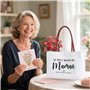 BOFUNX Sac Cabas Le Petit Bazar de Maman Sac en Toile Cadeau Femme pour Anniversaire Noel Fête des Mères