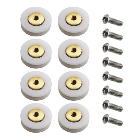 YINETTECH Lot de 8 rouleaux de porte de douche avec rainures en V 19 mm et roues avec vis M4
