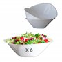 Table'Colors Lot de 6 Saladiers Blancs Réutilisables 3 L - Passe au micro-onde et lave-vaisselle - Idéal pour Salades