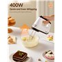 Mixeurs 9111A Batteur à Main - 6 Vitesses - avec Turbo - Batteur à Main Électrique 400 W - avec Boîte de Rangement - 6 Accessoir