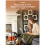 FOHERE Bouilloire électrique en Verre, Théière Electrique Température Réglable 2200w, Fonction de Maintien au Chaud 120 Mins, In