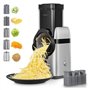 FOHERE Râpe a Légumes Électrique, 5 en 1 Elektrische Reibe,80W trancheuse à légumes avec plusieurs lames interchangeables et boî