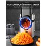 FOHERE Râpe a Légumes Électrique, 5 en 1 Elektrische Reibe,80W trancheuse à légumes avec plusieurs lames interchangeables et boî