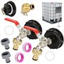 JMIATRY Lot de 2 Robinets IBC 1/2" pour Cuve 1000L - Sortie Raccord