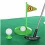 FunX Coffret cadeau de golf de toilette - Mini cadeau amusant pour homme pour la salle de bain avec tapis de putting - 7 pièces