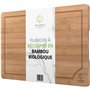 Oliver's Kitchen's Planche à Découper 100% Bambou Naturel (45 x 30 x 2 cm) en Bois Réversible - Pratique