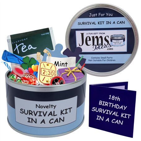 Kit de survie Jemsideas pour anniversaire. Boîte cadeau d'anniversaire humoristique et carte pour les 18 ans. Couleur personnali